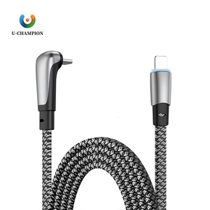 สายเคเบิลถักแบบ60W สายชาร์จแบบโค้งงอ90องศาสายชาร์จเร็ว C ถึง C สำหรับ iPhone และ Samsung - Product Image 1