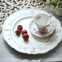 XiangJin Assiettes de dîner en plastique blanc de luxe écologiques de 330mm Vaisselle de cuisine d'hôtel de haute qualité Pack de conception de mariage
