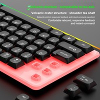 Illuminated Keyboard Mouse Set Suspended Keyboard Mechanical-Feel Keycaps Gaming Mouse for E-Sports Color Box