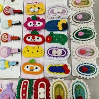Barrette à cheveux en fil fait main pour enfants, style BB, crocheté à la main