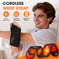 Ceinture de massage sans fil à lumière rouge, rechargeable, chauffante et vibrante pour poignet, genou, cou, cheville et pied