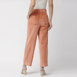 Di alta qualità di colore rosa arancione gamba dritta rilassato casuali delle donne <span class=keywords><strong>pantaloni</strong></span> di velluto a coste - Product Image 2