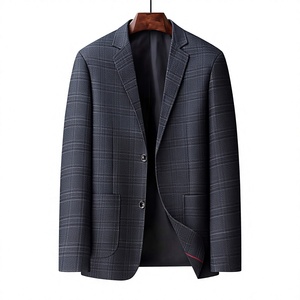 Blazer en laine mélangée pour homme, coupe ajustée, veste formelle, vêtement de bureau, fabricant OEM, vente en gros, usine - Product Image 1