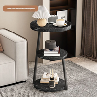 Table d'appoint multi-niveaux de style crème, petite table basse de luxe légère pour balcon, appartement, maison locative et coin de chambre