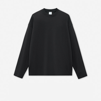 T-shirt en coton épais surdimensionné 270 GSM à manches longues, coupe ample, streetwear, personnalisable avec logo, pour hommes