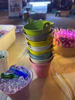 Mini seaux en métal galvanisés pour enfants colorés seau en étain peint avec poignée pour jardin à la maison petit seau en étain de jardin