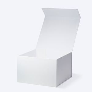 Cajas de Regalo Plegables de Cartón Rígido de Lujo Personalizadas, Medianas, Cuadradas y Profundas, de Color Blanco, con Cinta - Product Image 2