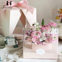 Boîte à fleurs transparente pour bouquet de fleurs, idéale pour mariage, fête, ou la fête des mères