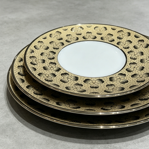 Assiettes de présentation électroplaquées en céramique de style européen, compatibles lave-vaisselle et micro-ondes, pour hôtels et services de traiteur de mariage - Product Image 4