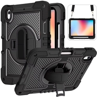 Étui pour tablette Honatop avec sangle de main rotative et béquille, avec bandoulière pour iPad 11 10,9 pouces (10e génération, 2022)