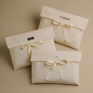 Katoenen stoffen klep-envelop tas met canvas schouderband, aanpasbare logo-druk, cadeauverpakking voor kledingopbergruimte - Product Image 1