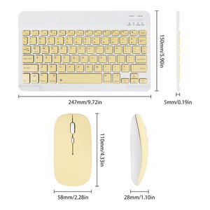 Portable 10 Inch Rechargeable Ultra-thin Wireless <b>Bluetooth</b> Keyboard <b>Mouse</b> Set <b>Bluetooth</b> Wireless Keyboard <b>Mouse</b> Combos - Product Image 6