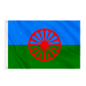 <span class=keywords><strong>Bandera</strong></span> <span class=keywords><strong>Romani</strong></span> de 3x5 pies, <span class=keywords><strong>Bandera</strong></span> Nacional de Poliéster para Exteriores con Ojales de Latón, Impresión Personalizada para Eventos, Escuelas y Uso Gubernamental - Product Image 1
