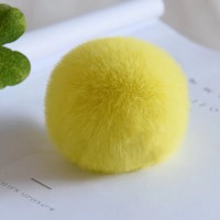Vente flash : porte-clés en peluche douce de 9 cm, porte-clés doré avec pompon en fourrure de lapin artificielle, accessoire de décoration