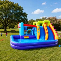 Château gonflable pour enfants Noco Commercial Backyard avec toboggan, piscine, jeu, matériau PVC, certifié CE, pour fêtes et divertissements