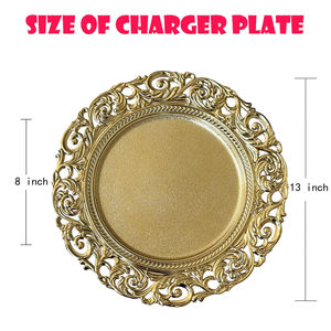 <span class=keywords><strong>Assiette</strong></span> de présentation de luxe de 13 pouces, couleur personnalisée, pour la décoration de table principale de mariage et d'hôtel, fêtes de Noël et style rétro européen - Product Image 6