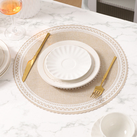 Set de table rond en lin et soie imprimé, style bohème créatif haut de gamme, résistant à la chaleur, antidérapant, protection de table