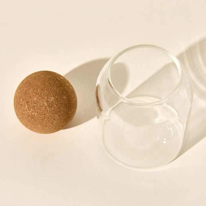 Handmade Glass Candle Jar 500ml - Heat Resistant, Round Design with ...