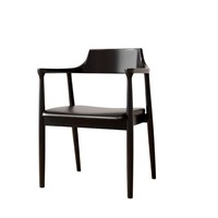 Chaise Hiroshima en bois d'hévéa nordique, entièrement en bois massif, avec dossier et accoudoirs, à joints mortaise et tenon, pour le loisir, le thé, les réunions, le bureau et les restaurants