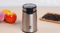 Moulin à café électrique en acier inoxydable avec broyeur à meules coniques, broyeur d'épices, machine à café automatique 200W, capacité 50g, OEM, usage domestique