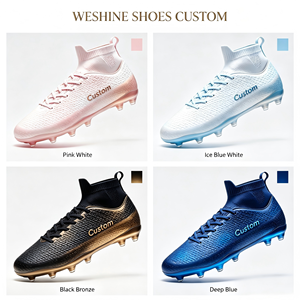<span class=keywords><strong>Botas</strong></span> <span class=keywords><strong>de</strong></span> Fútbol <span class=keywords><strong>de</strong></span> Caña Alta con Tacos Largos FG, Ligeras, <span class=keywords><strong>de</strong></span> Malla TPU Rosa, para Terreno Firme, para Entrenamiento en Todas las Estaciones - Product Image 2