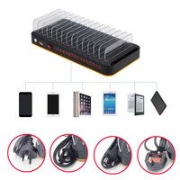Station de charge USB 15 ports 100W pour smartphone, support de charge pour téléphone portable et tablette avec bloc chargeur multifonctionnel
