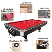 Table de billard américaine sur mesure de 9 pieds en chêne massif avec plateau en ardoise pour club, bar, salle de jeux à domicile