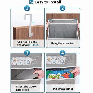 Non-Woven <b>Over</b> the <b>Door</b> Hanging Organizer 5 Tier Storage Bag Mesh Pocket Shelf for Closet Bathroom Bedroom Nursery - Product Image 5