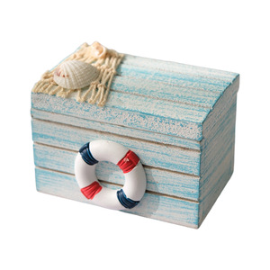 Mini Cajas de Almacenamiento con Temática Oceánica, Caja de Joyería Rectangular de MDF, Adornos Decorativos de Estilo Mediterráneo, Apilables, para Sala de Estar - Product Image 4