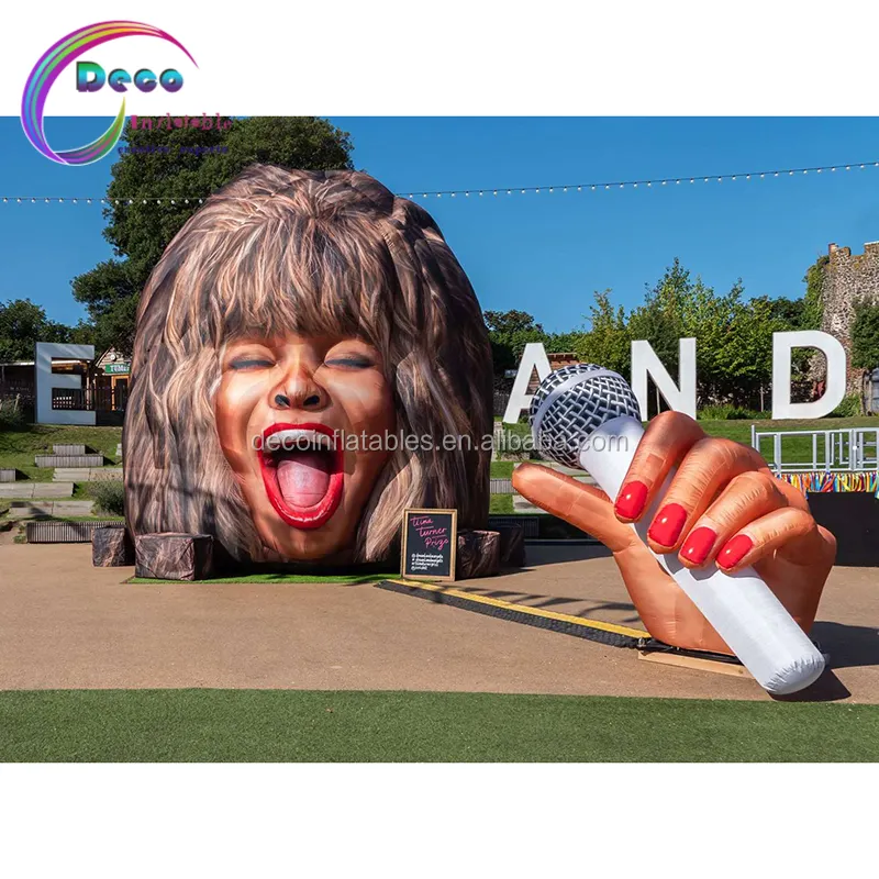 Надувная гигантская головка известного человека с микрофоном для проведения гигантских спортивных мероприятий и музыкальных фестивалей