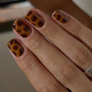 <span class=keywords><strong>Uñas</strong></span> Postizas Acrílicas <span class=keywords><strong>Cortas</strong></span> Almendradas <span class=keywords><strong>con</strong></span> Estampado de Leopardo, Venta al por Mayor, <span class=keywords><strong>con</strong></span> Pegamento, Marca Privada, Reutilizables 2026 - Product Image 3