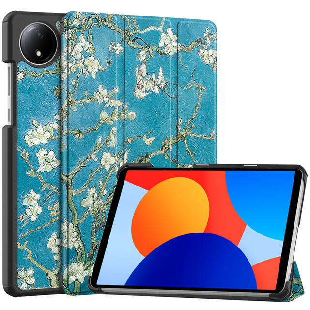 Factory Wholesale Luxury PU Leather Tri-Fold Stand Smart Flip 8.7 Inch Tablet Cover for 2024 Xiaomi Redmi Pad SE Case