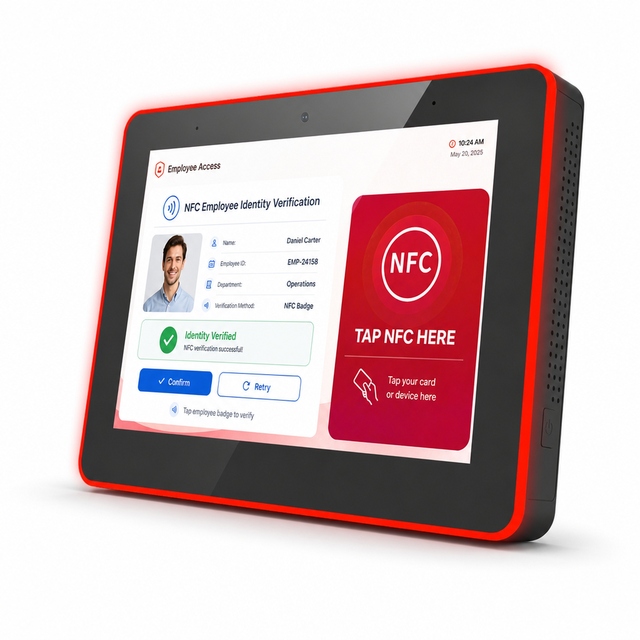 8 Inch Android Meeting Room Tablet LED Light Touch Screen NFC PoE Room Booking Panel Wall Mounted Conference Display