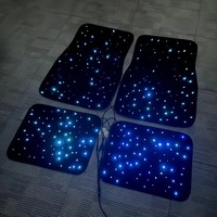 Tapis de sol de voiture en fibre optique Twinkle Stars, tapis LED Starlight, tapis en fibre optique, 4 pièces pour la décoration des tapis de voiture LED