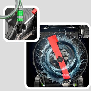 Cortadora de Césped Lehmann LGALM-2642 de Alta Potencia con Tracción Trasera, Motor de Gasolina de 146 cm³ y 2.6 KW, Ancho de Corte de 42 cm, Carcasa de Acero, 5 Niveles, para Uso Agrícola - Product Image 3