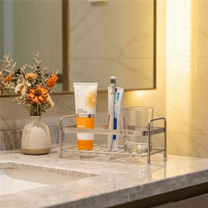 Estante de Almacenamiento para Baño, de Aleación de Zinc, Diseño Moderno para Hotel, de Una o Dos Capas, con Drenaje - Product Image 2