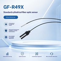 Sonde à réflexion diffuse coaxiale à fibre optique GF-R49X pour automatisation industrielle, test standard, type cylindrique, petite optique