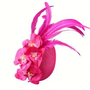 Chapeau de mode de haute qualité, nouveau, de style boutique, avec plume, coiffe de mariée, accessoires pour cheveux en toile de jute, fascinateur pour robe de banquet, mariage - Product Image 6