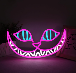 Letreros de Neón del Gato de Cheshire, Alicia en el País de las Maravillas, Tamaño Personalizable, Luz de Neón Regulable para Decoración de Paredes - Product Image 1