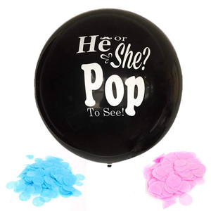 Decoraciones de fiesta de bebé ducha globo conjunto adecuado tanto para el aire y helio, negro género revelan globo Decoración - Product Image 2