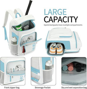 Échantillon gratuit 2025 Sacs de sport pour raquettes de tennis et de badminton de haute qualité Sac de raquette en nylon portable 2 pièces avec élément populaire - Product Image 4