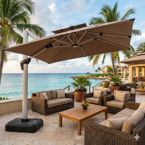 Nouvel <span class=keywords><strong>Parasol</strong></span> de Terrasse Rond de 3 Mètres, Grand <span class=keywords><strong>Parasol</strong></span> Cantilever Extérieur Robuste et Résistant au Vent <span class=keywords><strong>pour</strong></span> Jardin, Terrasse et Piscine - Product Image 4