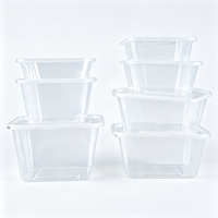Boîte à lunch jetable transparente pratique, récipient en plastique pratique pour emporter, pour un emballage facile