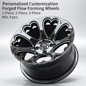 Jantes en alliage en forme de cœur <span class=keywords><strong>noir</strong></span> brillant de haute qualité FLowtone Factory 15x8 ET0 4x100 CB73.1, jantes de voiture élégantes pour Honda Toyota Mazda - Product Image 2
