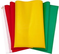 Impression numérique de haute qualité 3x5 pieds, Double couture rouge jaune vert drapeau de guinée avec œillets