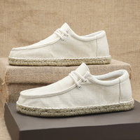 Chaussures de pêcheur pour hommes, respirantes, à enfiler, décontractées, couleur unie, polyvalentes, en tissu, semelle extérieure en PU