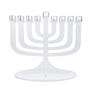 Tùy Chỉnh Xách Tay Và Có Thể Gập Lại 9 Chi Nhánh Menorah Độc Đáo Trong Suốt Lucite Do Thái Hanukkah Nến Tùy Chỉnh Acrylic Thiết Kế - Product Image 4