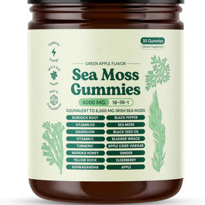 Gomas de Musgo do Mar 16 em 1 com Óleo de Semente Negra e Alga Bladderwrack |   Suporte para Imunidade e Saúde Intestinal |   Estoque Direto da Fábrica - Product Image 1