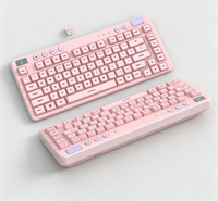 Clavier de jeu avec rétroéclairage RVB 24 modes, portable, 82 touches, clavier mécanique sans fil 2,4 GHz, pour PC gamer, ordinateur portable