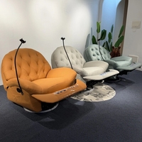 Fauteuil pivotant en similicuir avec lampe de lecture, confortable, pour la maison et la chambre à coucher